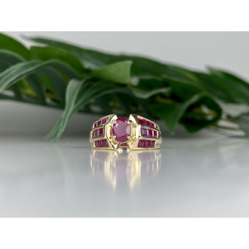 Sky Jewelry Золотое кольцо с рубинами  Королева