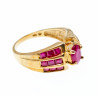 Sky Jewelry Золотое кольцо с рубинами  Королева
