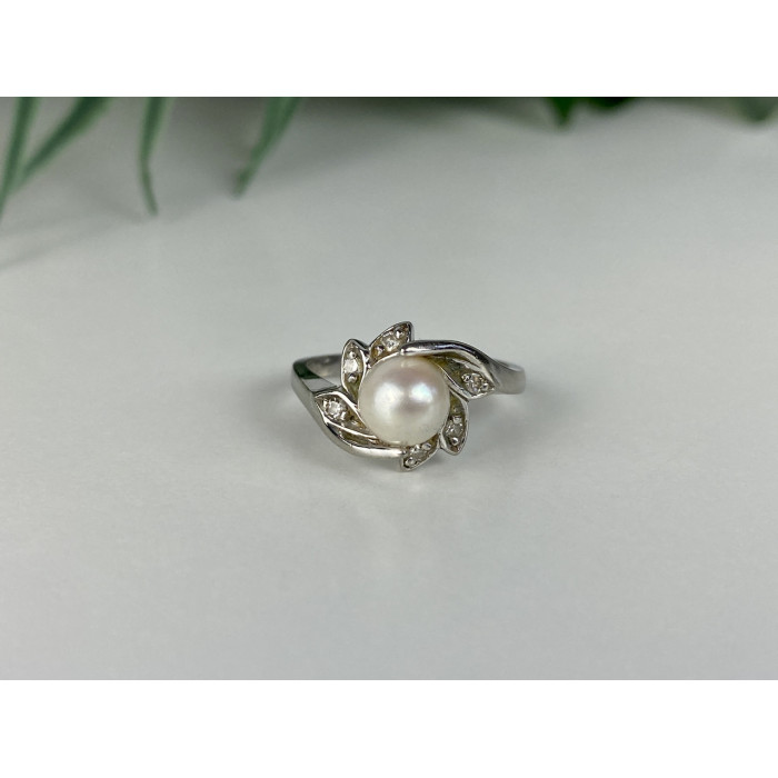 Sky Jewelry Золотое кольцо с жемчугом и бриллиантами   Жемчужная Страсть