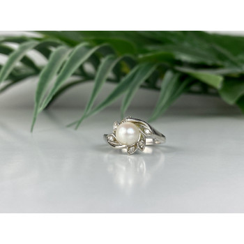 Sky Jewelry Золотое кольцо с жемчугом и бриллиантами   Жемчужная Страсть