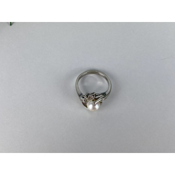 Sky Jewelry Золотое кольцо с жемчугом и бриллиантами   Жемчужная Страсть