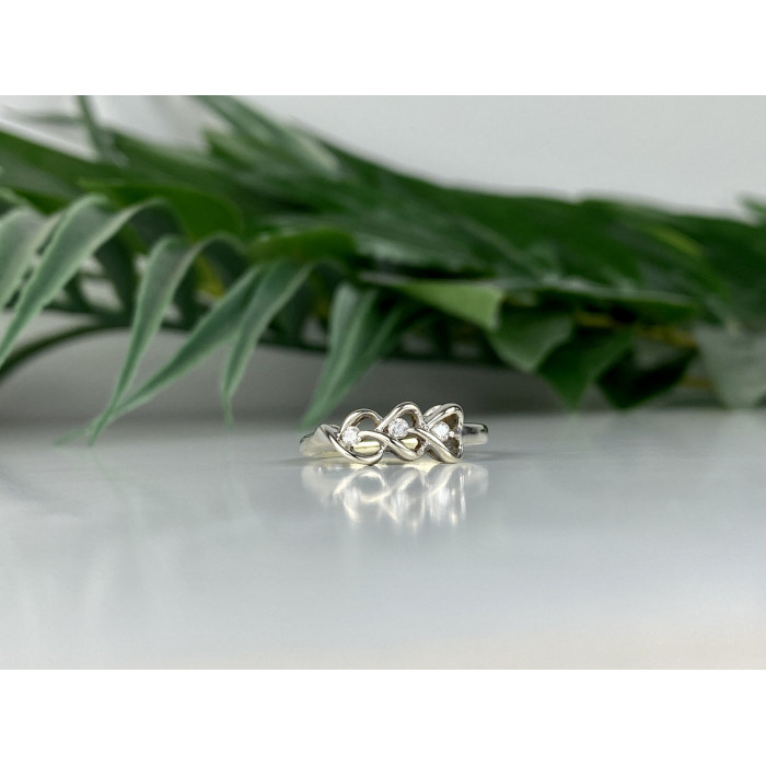 Sky Jewelry Золотое Кольцо 10К (417 проба) с Бриллиантами  Сердца