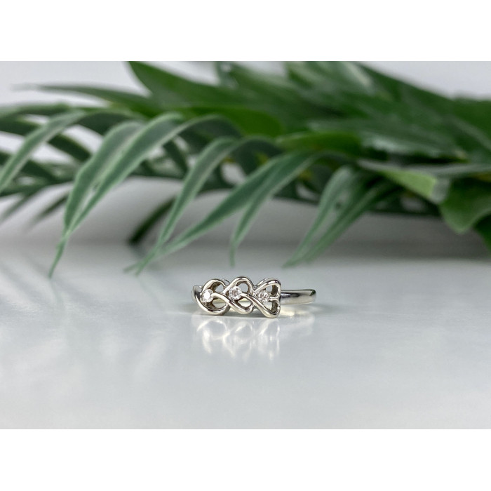 Sky Jewelry Золотое Кольцо 10К (417 проба) с Бриллиантами  Сердца