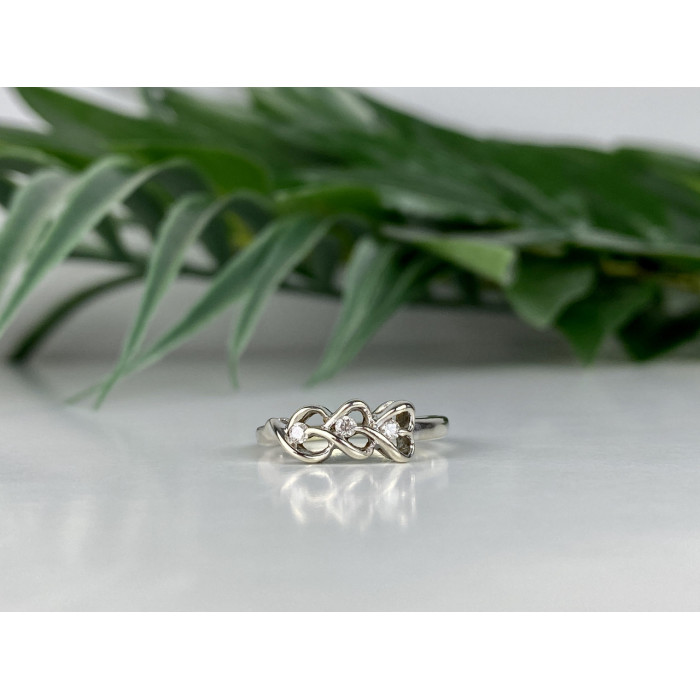 Sky Jewelry Золотое Кольцо 10К (417 проба) с Бриллиантами  Сердца