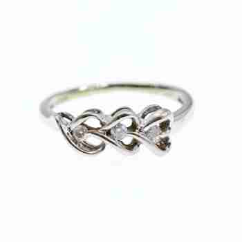 Sky Jewelry Золотое Кольцо 10К (417 проба) с Бриллиантами  Сердца
