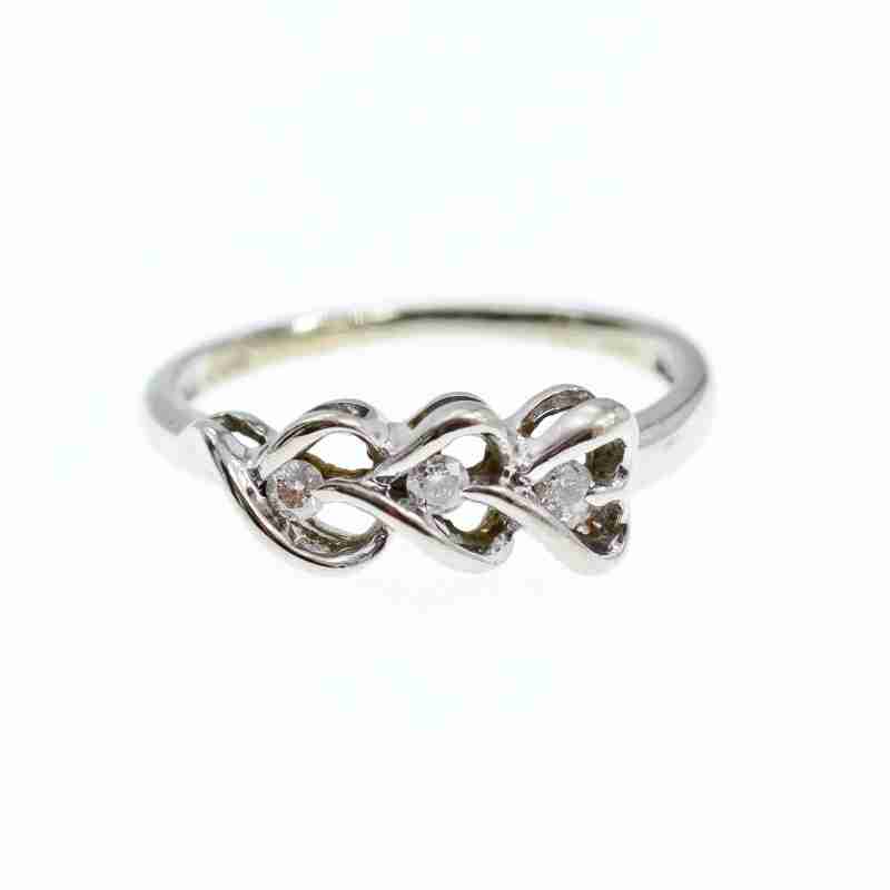 Sky Jewelry Золотое Кольцо 10К (417 проба) с Бриллиантами  Сердца