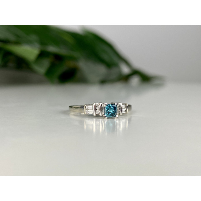 Sky Jewelry Золотое кольцо с Аквамарином и Бриллиантами