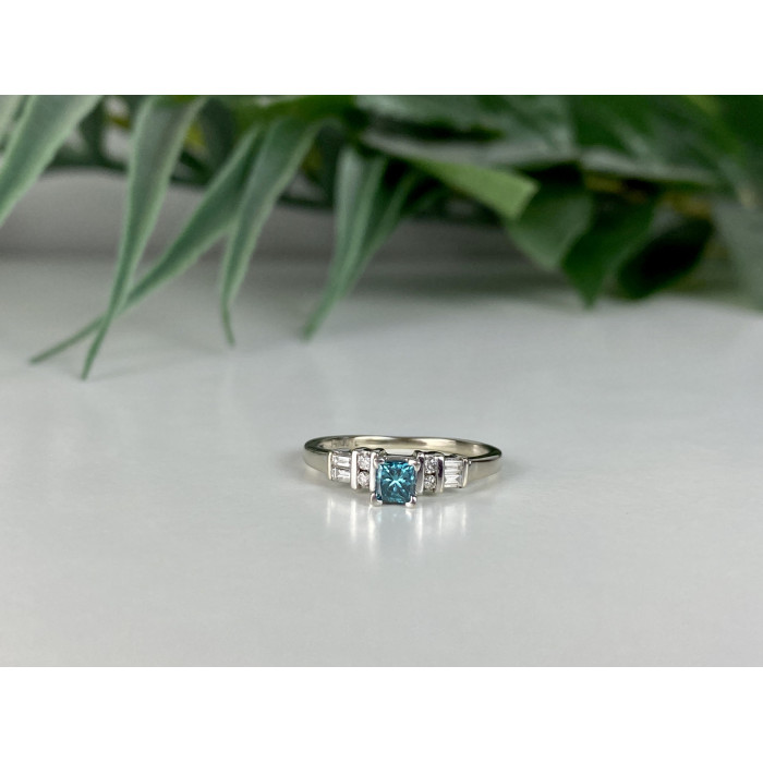 Sky Jewelry Золотое кольцо с Аквамарином и Бриллиантами