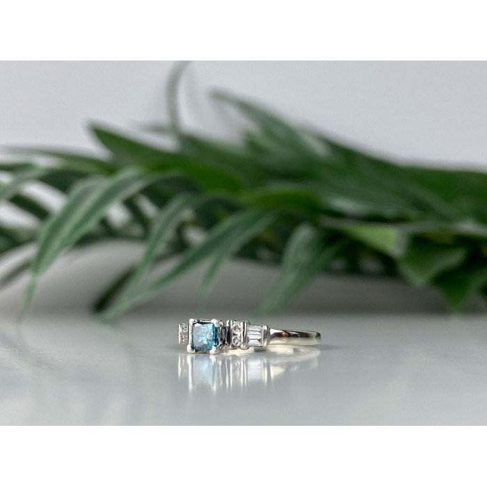 Sky Jewelry Золотое кольцо с Аквамарином и Бриллиантами