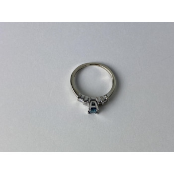 Sky Jewelry Золотое кольцо с Аквамарином и Бриллиантами