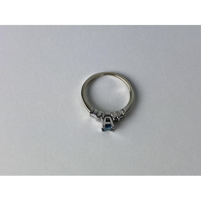 Sky Jewelry Золотое кольцо с Аквамарином и Бриллиантами