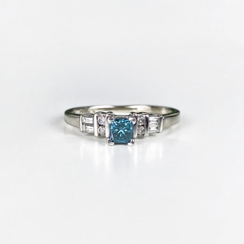 Sky Jewelry Золотое кольцо с Аквамарином и Бриллиантами