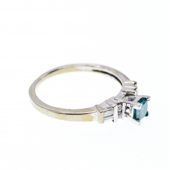 Sky Jewelry Золотое кольцо с Аквамарином и Бриллиантами