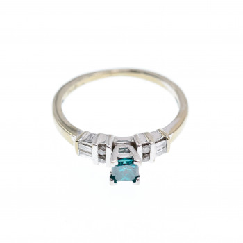 Sky Jewelry Золотое кольцо с Аквамарином и Бриллиантами