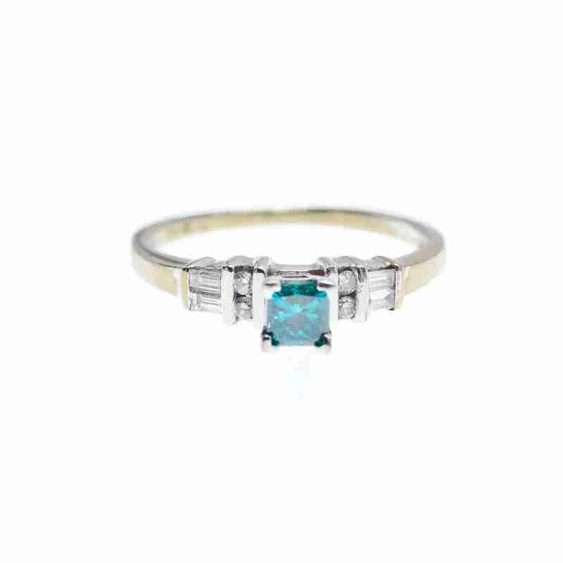 Sky Jewelry Золотое кольцо с Аквамарином и Бриллиантами