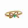 Sky Jewelry Золотое кольцо с изумрудом  Бантик