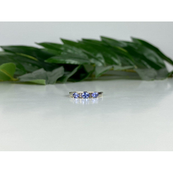 Sky Jewelry Золотое Кольцо с иолитом и бриллиантами     Нежность