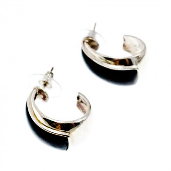 Sky Jewelry Серебряные серьги 925 проба со вставками из Нефрита