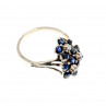 Sky Jewelry Серебряное Кольцо с сапфиром и фианитом   Цветы