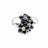 Sky Jewelry Серебряное Кольцо с сапфиром и фианитом   Цветы