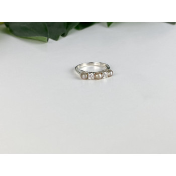 Sky Jewelry Серебряное кольцо с Жемчугом и Фианитами