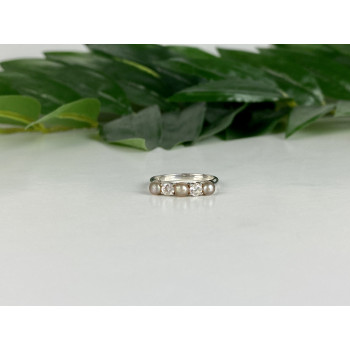 Sky Jewelry Серебряное кольцо с Жемчугом и Фианитами