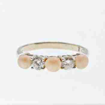 Sky Jewelry Серебряное кольцо с Жемчугом и Фианитами
