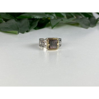 Sky Jewelry Мужское Серебряное Кольцо с камнем Галиотис