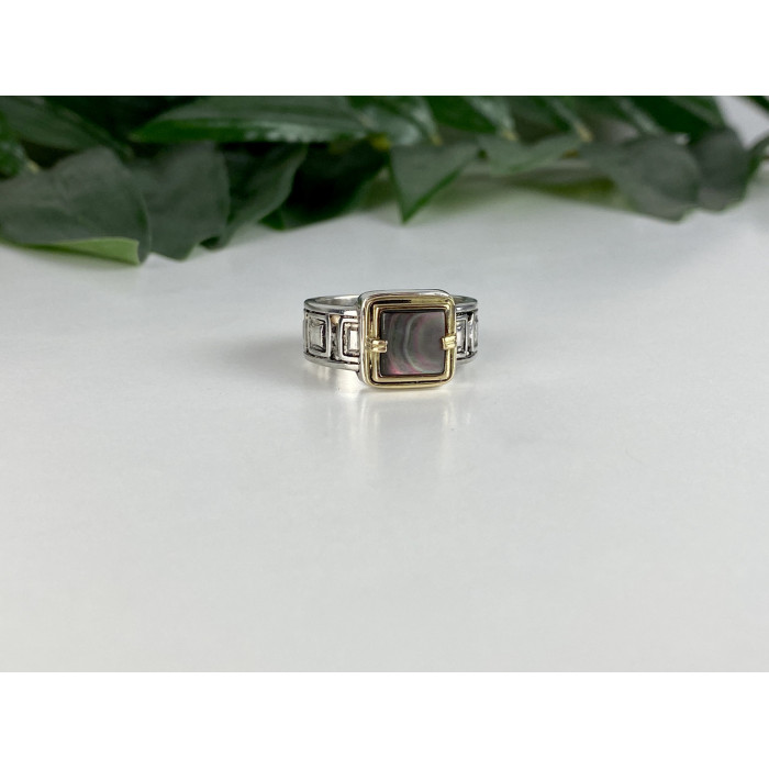 Sky Jewelry Мужское Серебряное Кольцо с камнем Галиотис