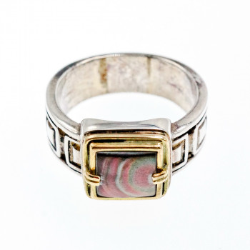 Sky Jewelry Мужское Серебряное Кольцо с камнем Галиотис