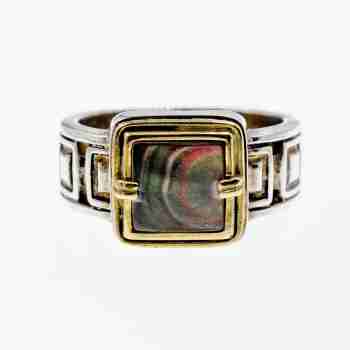 Sky Jewelry Мужское Серебряное Кольцо с камнем Галиотис