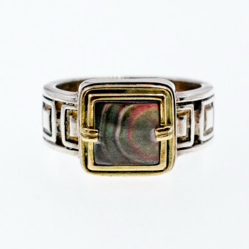 Sky Jewelry Мужское Серебряное Кольцо с камнем Галиотис