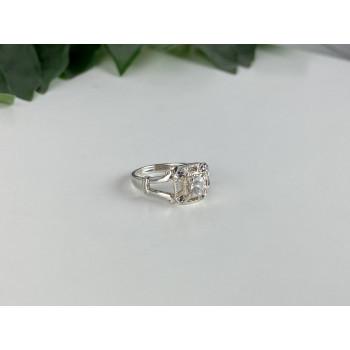Sky Jewelry Серебряное кольцо с белой Шпинелью и Аквамаринами