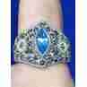 Sky Jewelry Серебро 925 пробы кольцо с камнем Голубая шпинель и черный нефрит