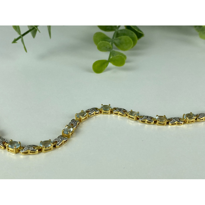 Sky Jewelry Серебряный Браслет в позолоте с Топазами