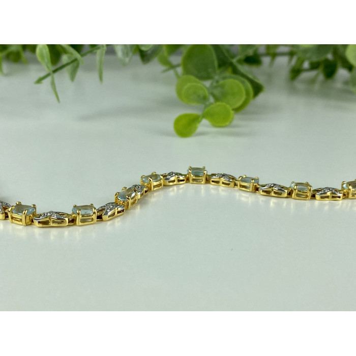 Sky Jewelry Серебряный Браслет в позолоте с Топазами