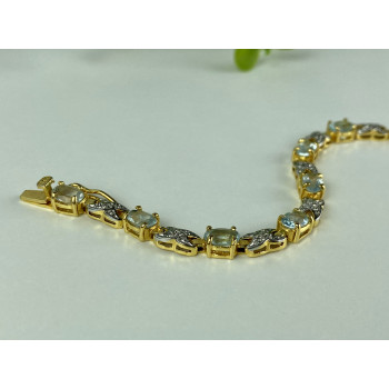 Sky Jewelry Серебряный Браслет в позолоте с Топазами