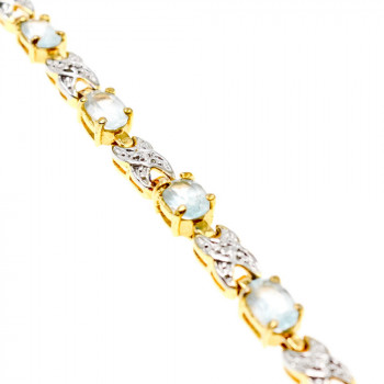 Sky Jewelry Серебряный Браслет в позолоте с Топазами