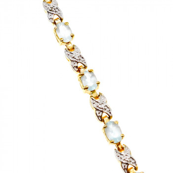 Sky Jewelry Серебряный Браслет в позолоте с Топазами