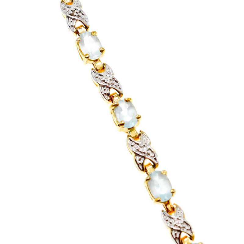 Sky Jewelry Серебряный Браслет в позолоте с Топазами