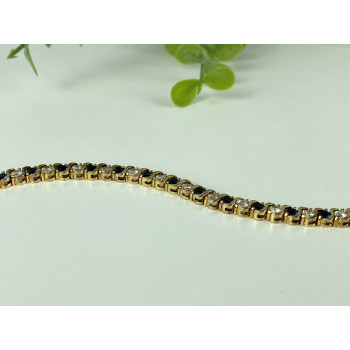 Sky Jewelry Серебряный Браслет в позолоте с сними и белыми Фианитами