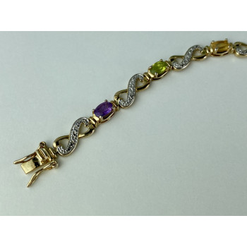 Sky Jewelry Серебряный браслет в позолоте с натуральными камнями