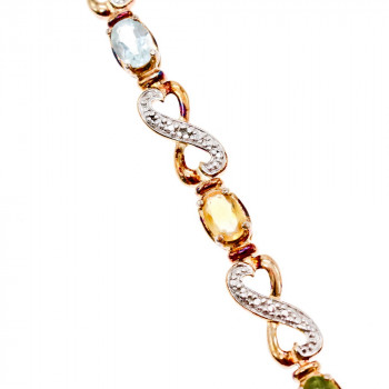 Sky Jewelry Серебряный браслет в позолоте с натуральными камнями