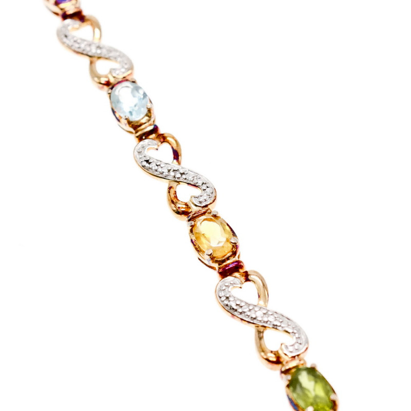 Sky Jewelry Серебряный браслет в позолоте с натуральными камнями