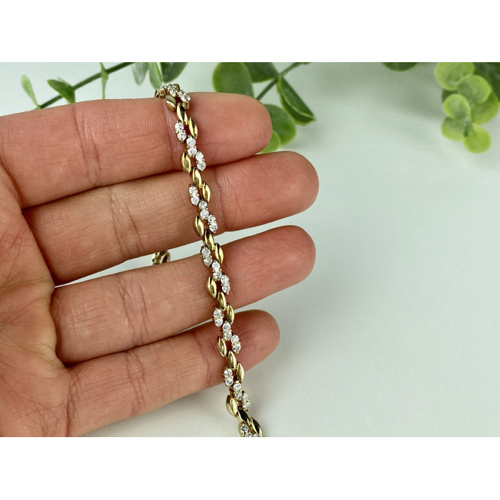 Sky Jewelry Серебряный Браслет в позолоте с Фианитами   *Сияй