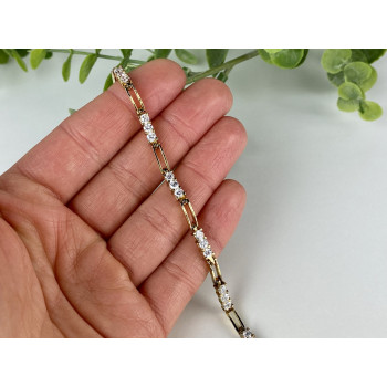 Sky Jewelry Серебряный Браслет в позолоте 925 пробы с Фианитами   Нежность