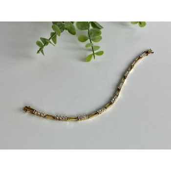 Sky Jewelry Серебряный Браслет в позолоте 925 пробы с Фианитами   Нежность