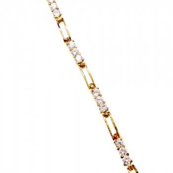 Sky Jewelry Серебряный Браслет в позолоте 925 пробы с Фианитами   Нежность