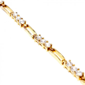 Sky Jewelry Серебряный Браслет в позолоте 925 пробы с Фианитами   Нежность