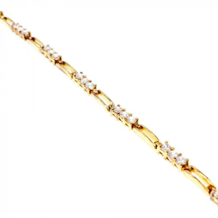 Sky Jewelry Серебряный Браслет в позолоте 925 пробы с Фианитами   Нежность